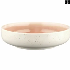 6 Bols Oxygen rose poudre/beige - D.22 cm-Bjorn Online