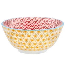 6 Bols petit-déjeuner Pattern Color bleu clair/rouge/jaune - D.15 cm-Bjorn Hot