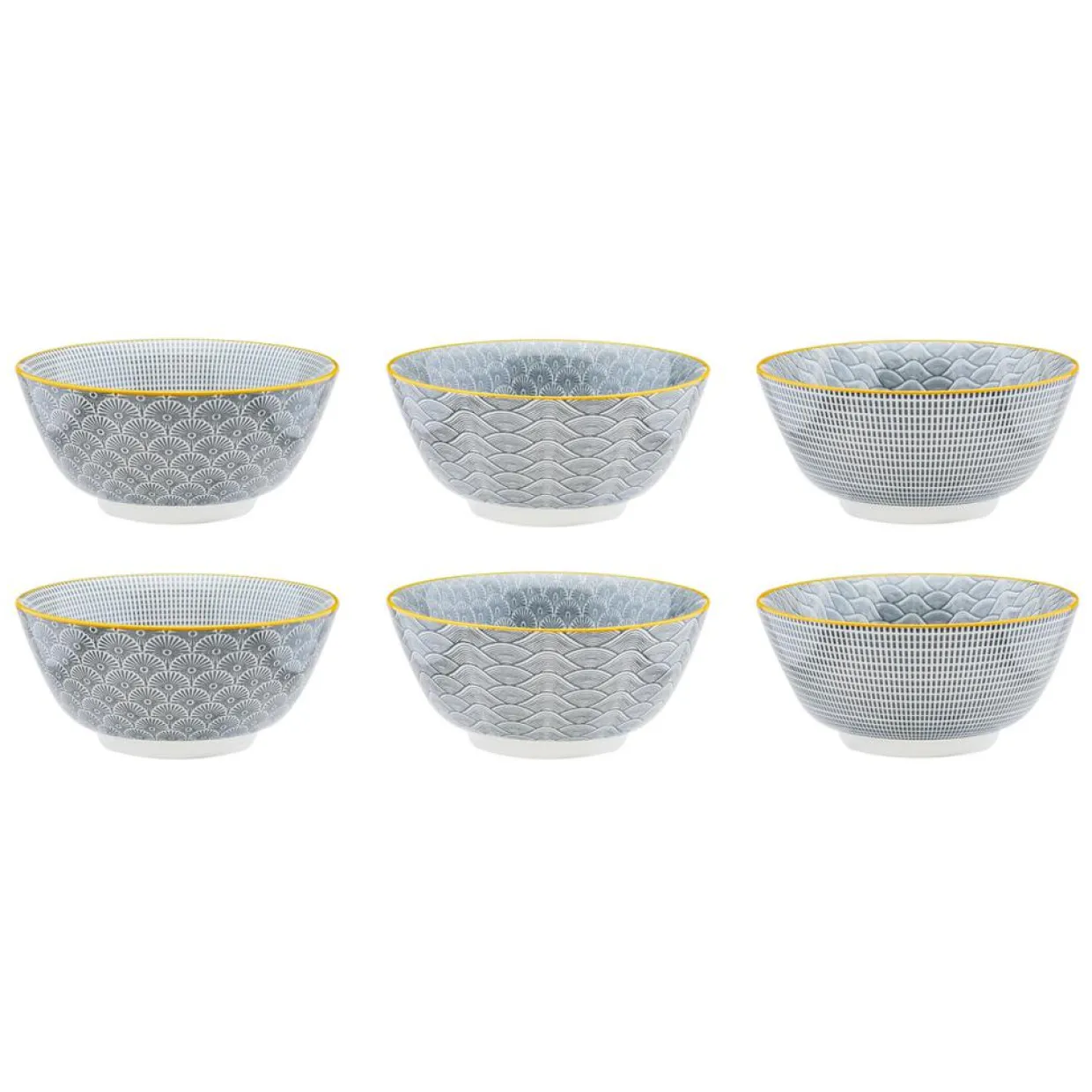 6 Bols petit-déjeuner Pattern Eclipse gris anthracite - D.15 cm-Bjorn New