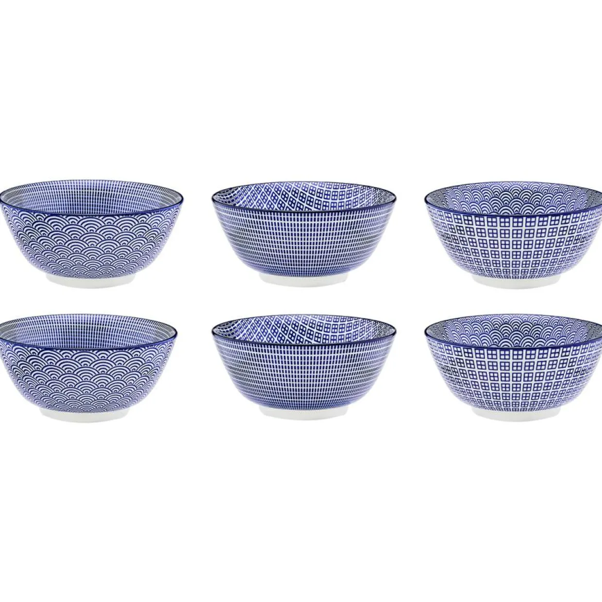 6 Bols petit-déjeuner Pattern Dark blue bleu foncé - D.15 cm-Bjorn