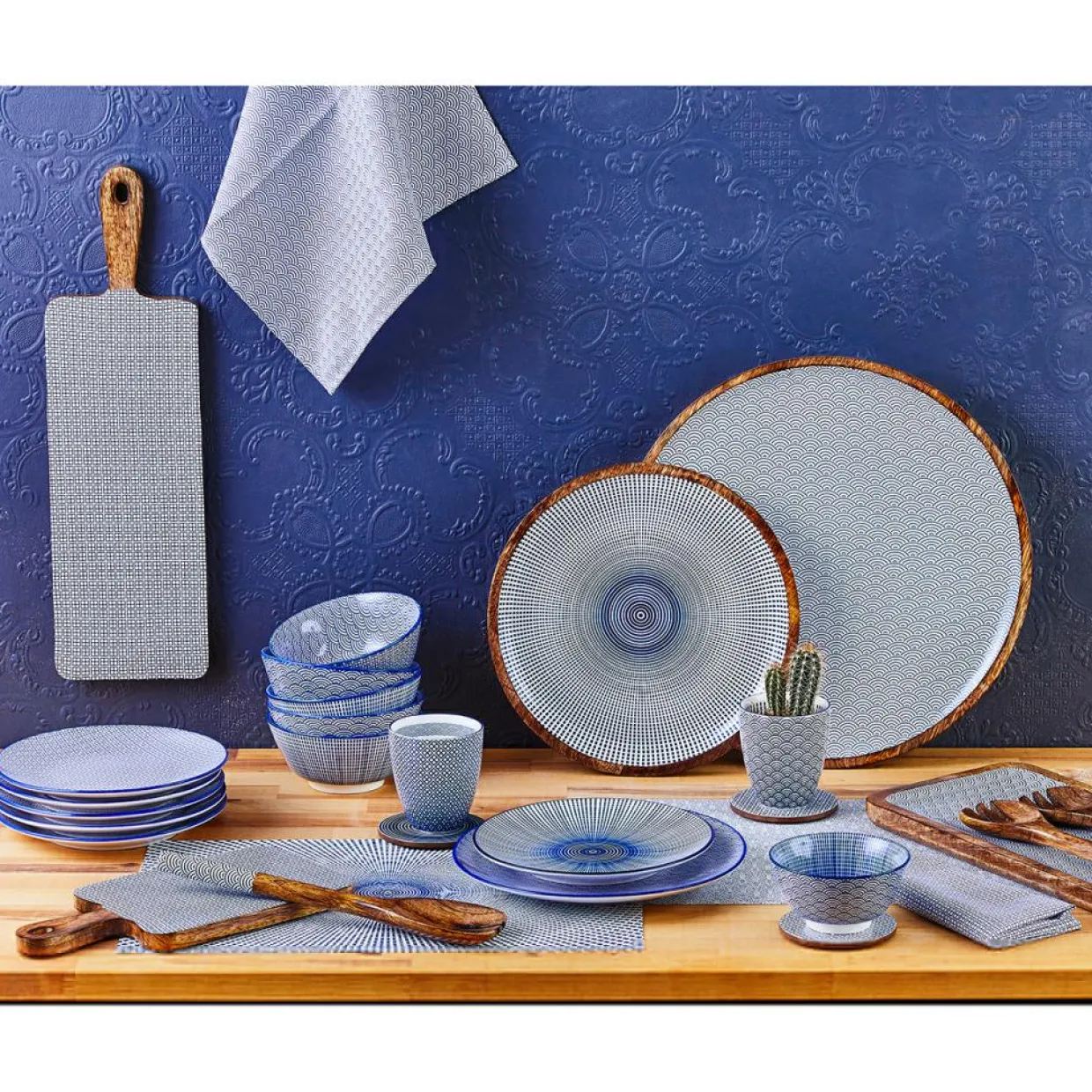 6 Bols petit-déjeuner Pattern Dark blue bleu foncé - D.15 cm-Bjorn