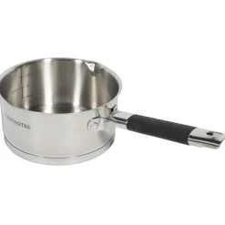 5 Casseroles induction inox argenté/noir - D.12/14/16/18/20 cm-Gam'Hotel
