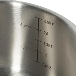 5 Casseroles induction inox argenté/noir - D.12/14/16/18/20 cm-Gam'Hotel