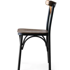 4 chaises ahsa marron/noir - 42x84x41 cm-Wooden Art Outlet