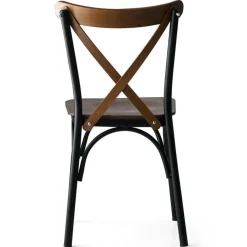 4 chaises ahsa marron/noir - 42x84x41 cm-Wooden Art Outlet