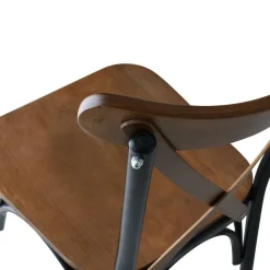 4 chaises ahsa marron/noir - 42x84x41 cm-Wooden Art Outlet