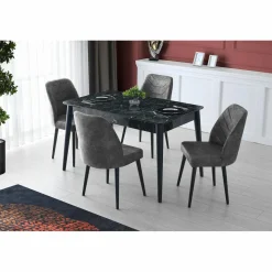 Wooden Art Chaises^4 Chaises Dallas anthracite - 50x90x49 cm