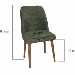 Wooden Art Chaises^2 Chaises Dallas noyer/vert foncé - 90x50x49 cm