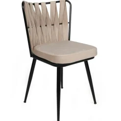 2 Chaises Kusakli crème/noir - 43x82x43 cm-Wooden Art Hot