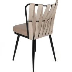 2 Chaises Kusakli crème/noir - 43x82x43 cm-Wooden Art Hot