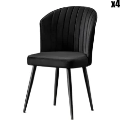 Wooden Art Chaises^4 Chaises Rubi noires - 52x85x42 cm