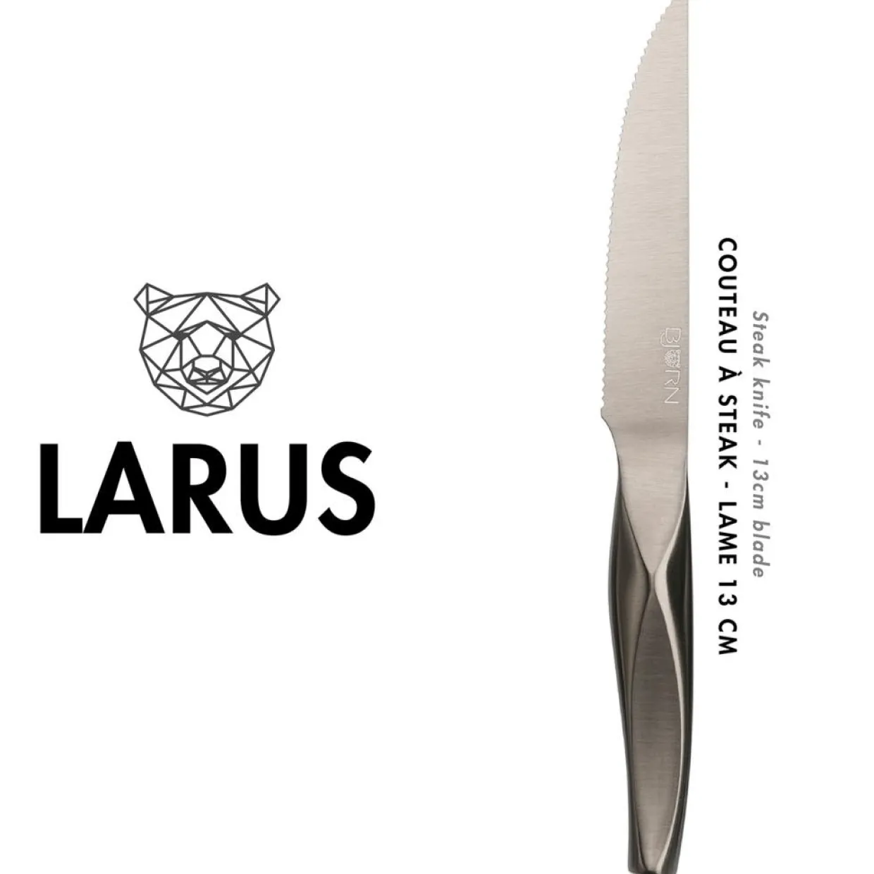 6 Couteaux à steak Larus gris métal - 6 pièces-Bjorn