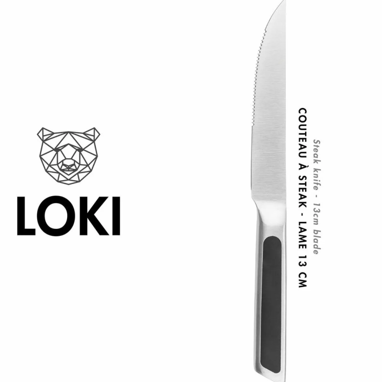 Bjorn Couteaux^6 Couteaux à steak Loki inox mat - 24x2x1 cm