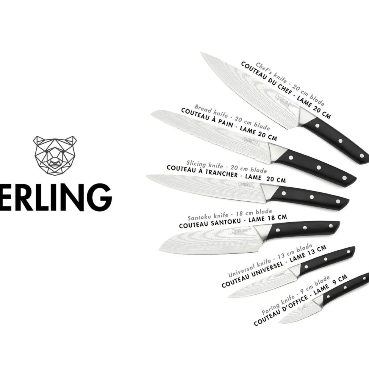 Bjorn Couteaux^6 Couteaux de cuisine Erling inox mat
