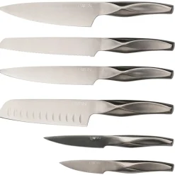 6 Couteaux de cuisine Larus - 6 pièces gris métal-Bjorn Best