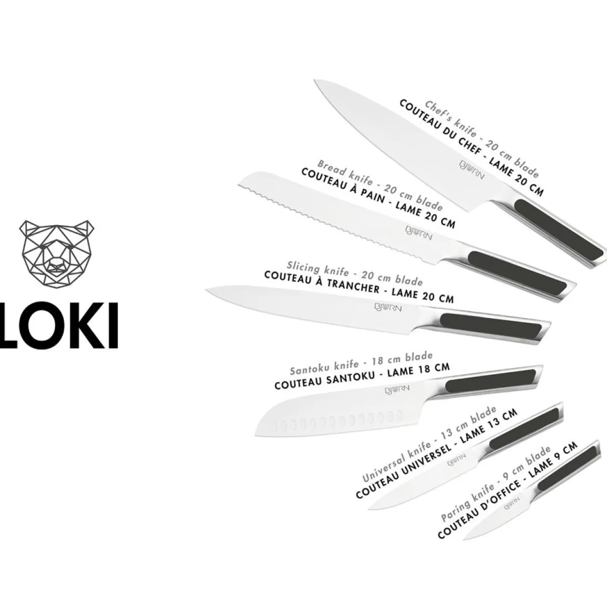 Bjorn Couteaux^6 Couteaux de cuisine Loki inox mat