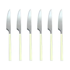 6 Couteaux de table Colorama crème - 23.5 cm-Menastyl