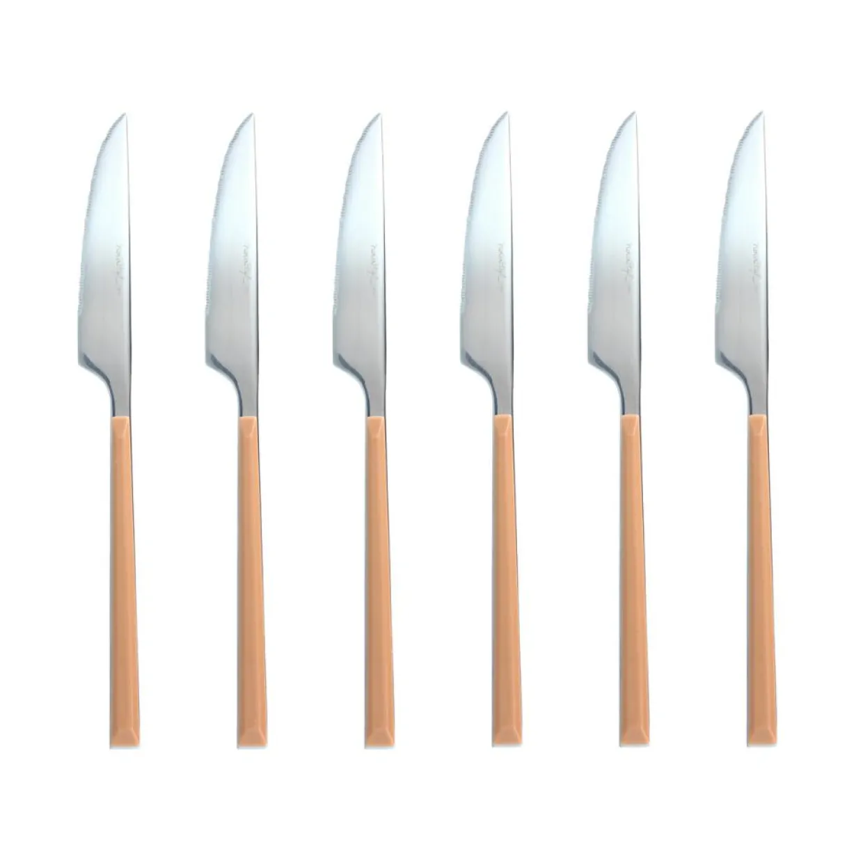 6 Couteaux de table Colorama noisette - 23.5 cm-Menastyl Outlet