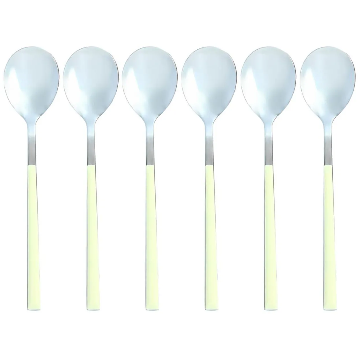 6 Cuillères de table Colorama crème - 21.5 cm-Menastyl Online