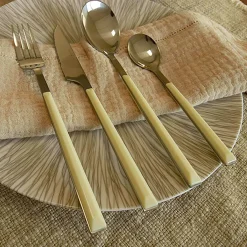6 Cuillères de table Colorama crème - 21.5 cm-Menastyl Online