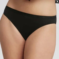 Femme Playtex Lingerie, Nuit^2 Culottes échancrées Coton Bio noires