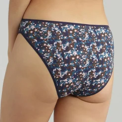 Femme Playtex Lingerie, Nuit^2 Culottes échancrées Essential Cotton imprimé floral beige/bleu