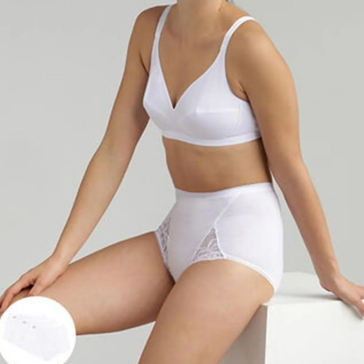 2 Culottes Coton & Dentelle blanches-Playtex Outlet