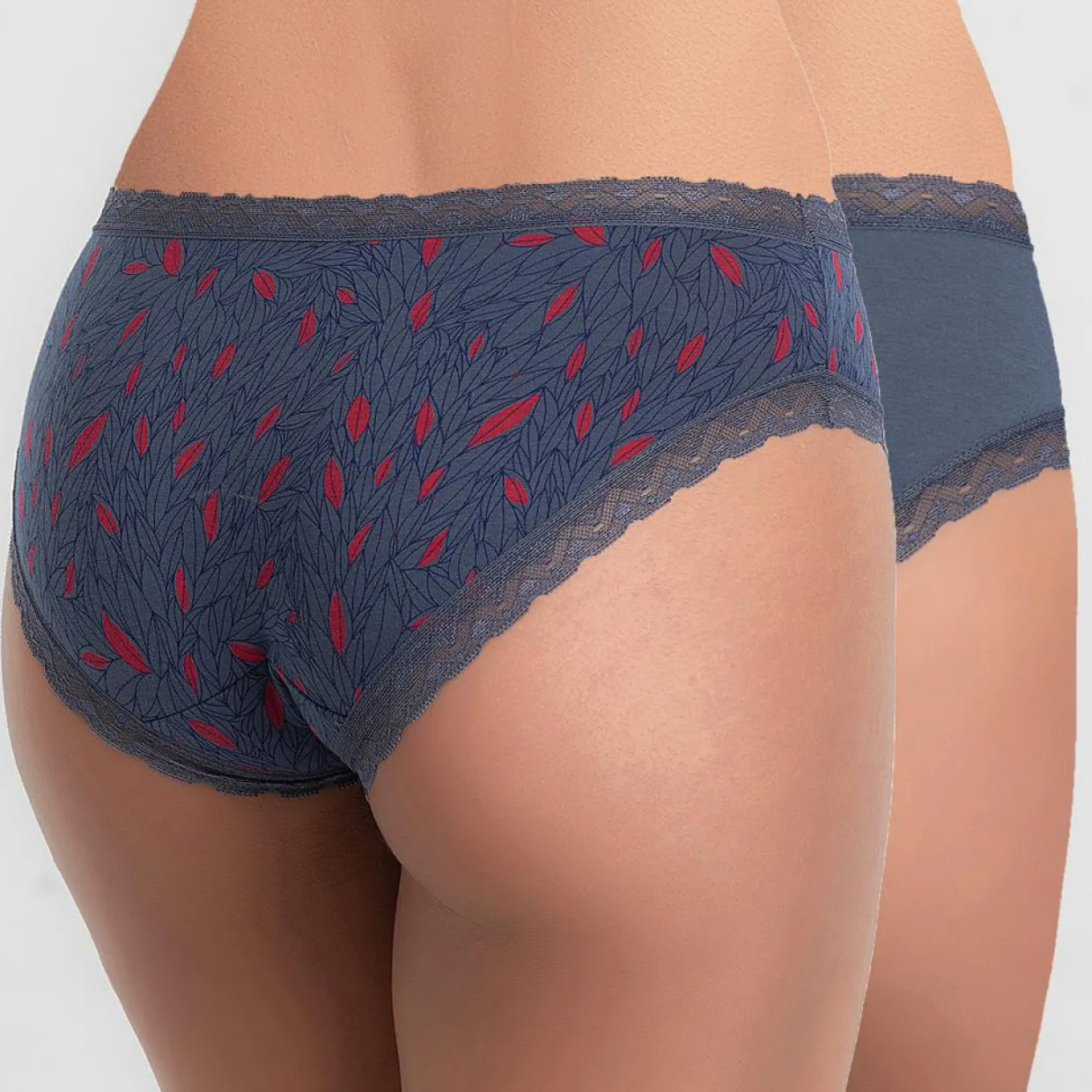 2 Culottes Cotton Fancy bleu/rouge-Playtex Sale