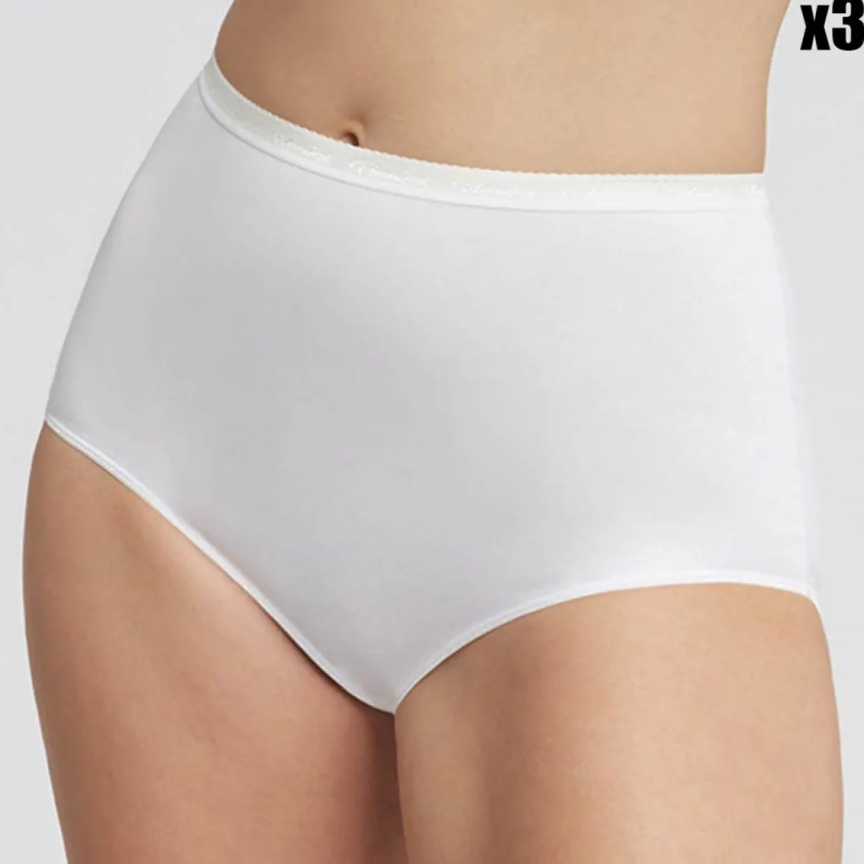 Femme Playtex Lingerie, Nuit^2 Culottes en Coton Bio blanches