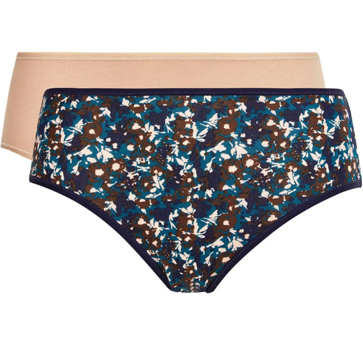 Femme Playtex Lingerie, Nuit^2 Culottes Essential Cotton imprimé floral beige/bleu