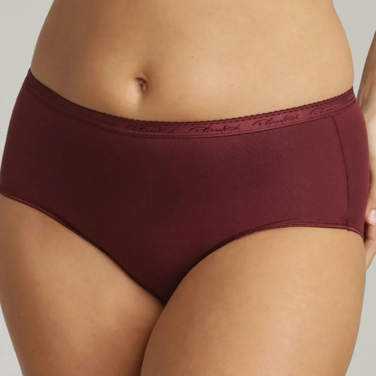 Femme Playtex Lingerie, Nuit^3 Culottes midi Cotton Bio prune/imprimé/terracotta