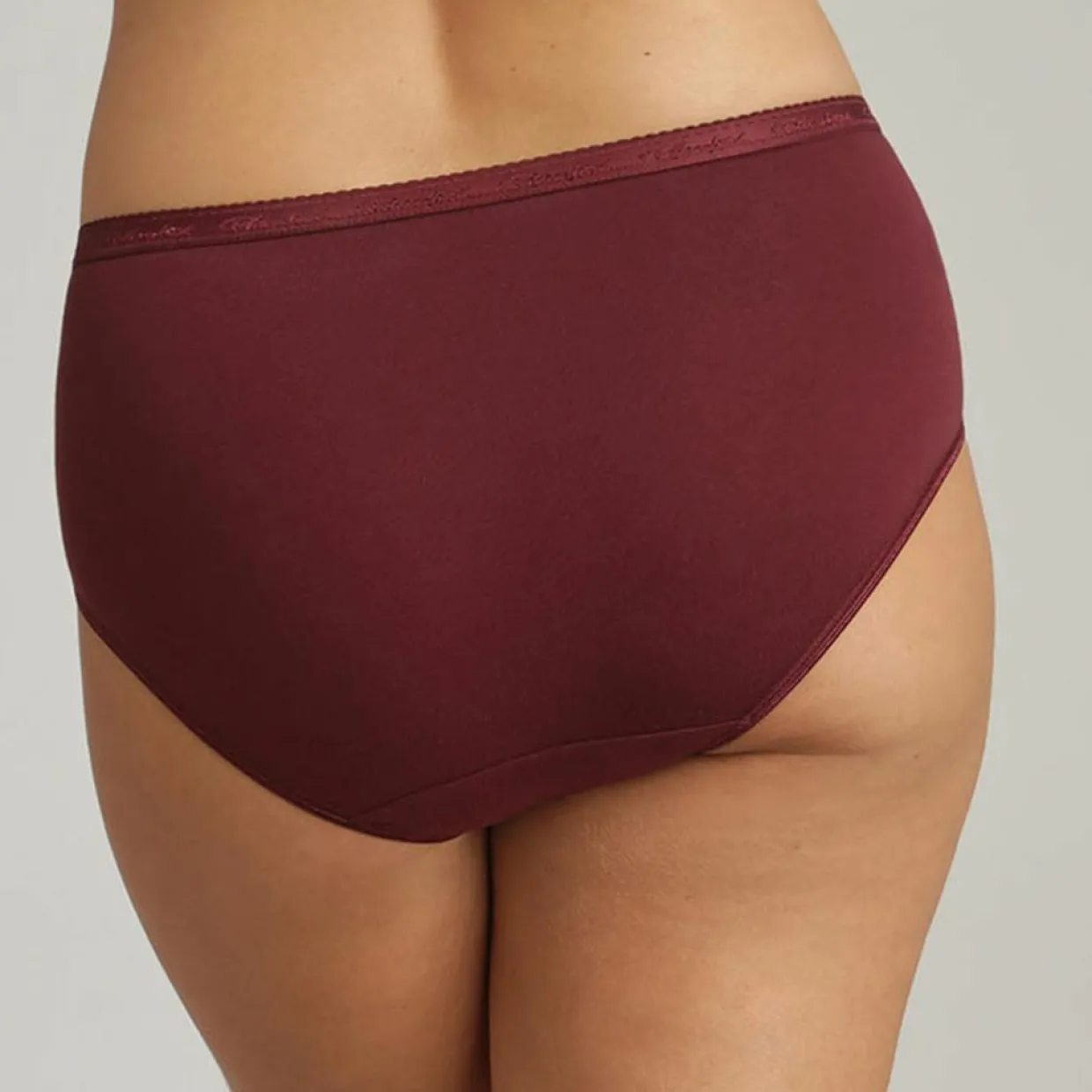 Femme Playtex Lingerie, Nuit^3 Culottes midi Cotton Bio prune/imprimé/terracotta