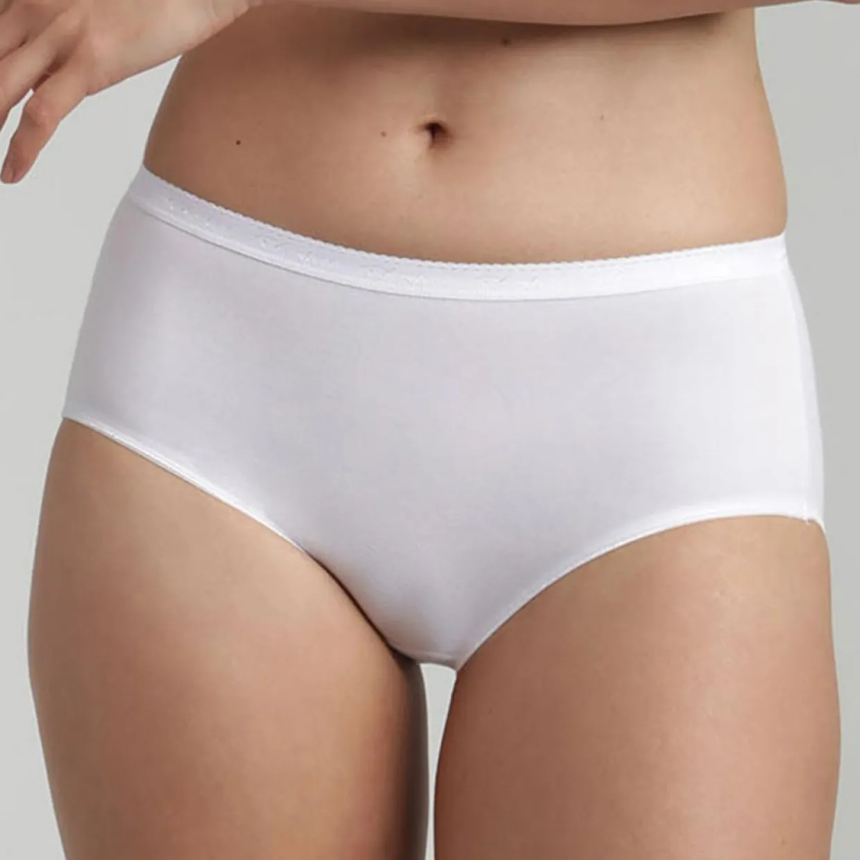 Femme Playtex Lingerie, Nuit^3 Culottes midi Cotton Bio blanc/beige/noir