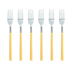 6 Fourchettes de table Colorama safran - 21 cm-Menastyl Discount