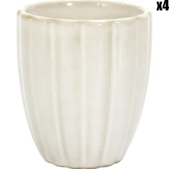 4 gobelets espresso vlora beiges - D.6.2x7.2 cm-Home Deco Factory Outlet