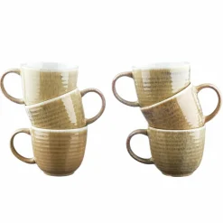 6 Mugs Cosmos beige/blanc nacré - 30 cl-Bjorn Clearance