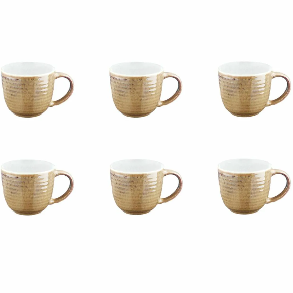 6 Mugs Cosmos beige/blanc nacré - 30 cl-Bjorn Clearance