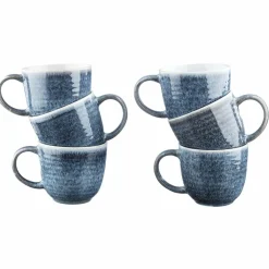 6 Mugs Cosmos bleu/blanc nacré - 30 cl-Bjorn Discount