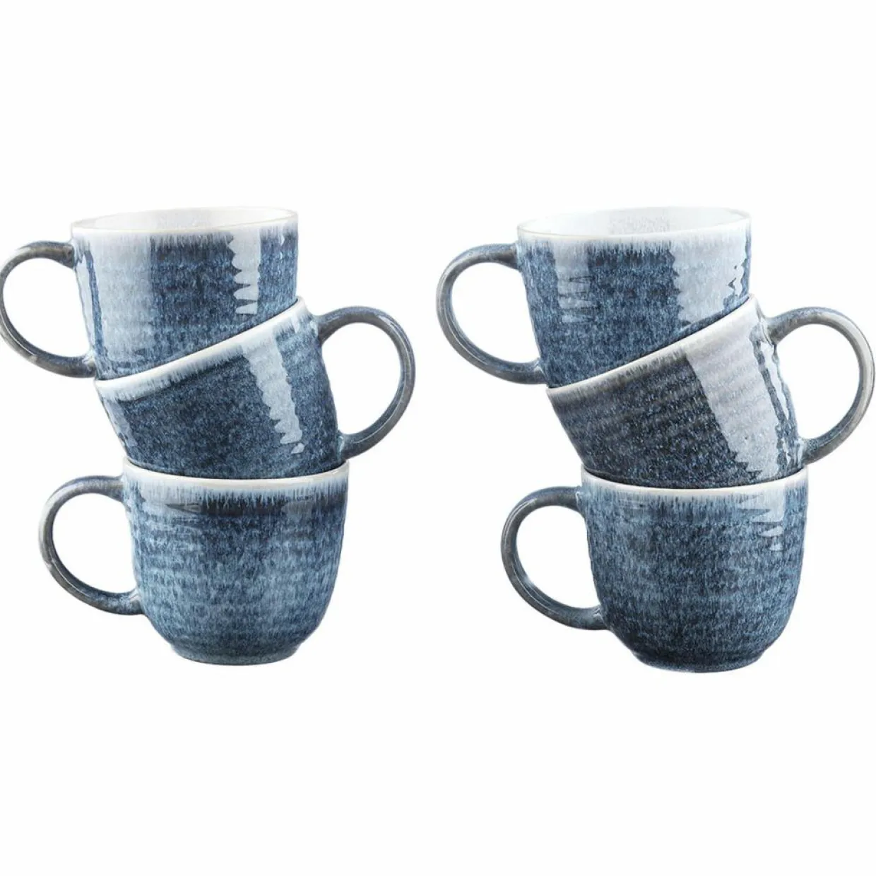6 Mugs Cosmos bleu/blanc nacré - 30 cl-Bjorn Discount