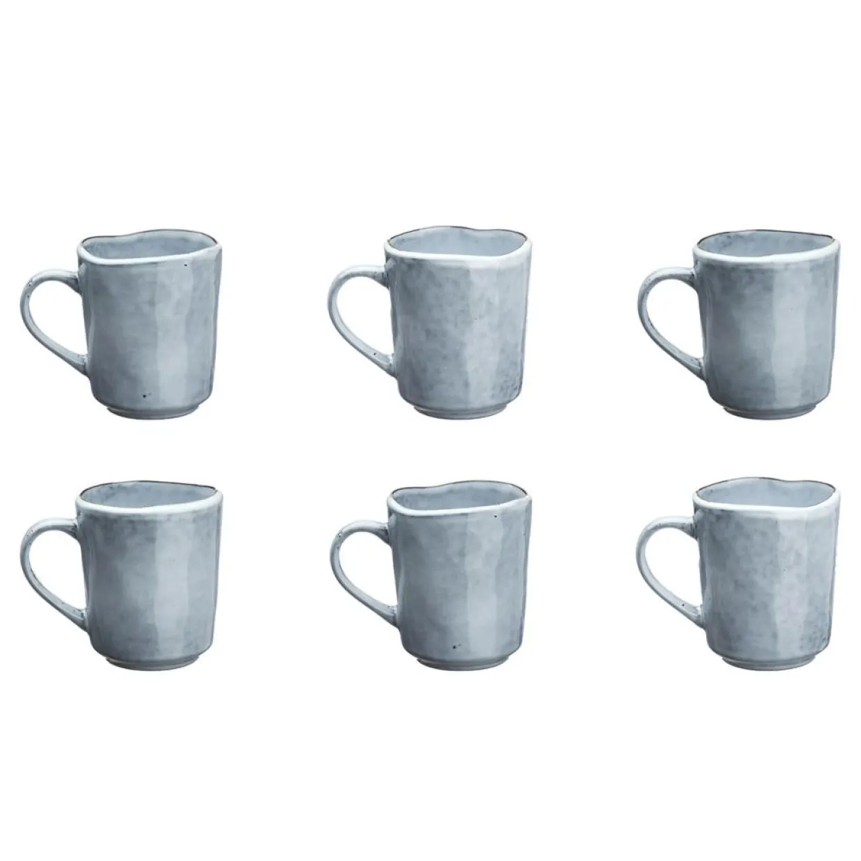 Bjorn Mugs, Tasses^6 Mugs en Grès Cloud gris clair - 40 cl