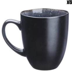 Bjorn Mugs, Tasses^6 Mugs en Grès Iris bleu foncé - 40 cl