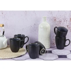 Bjorn Mugs, Tasses^6 Mugs en Grès Iris bleu foncé - 40 cl