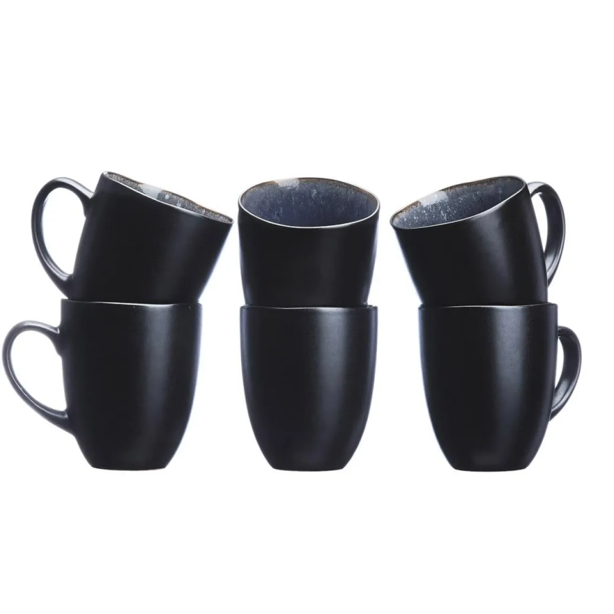 Bjorn Mugs, Tasses^6 Mugs en Grès Iris bleu foncé - 40 cl