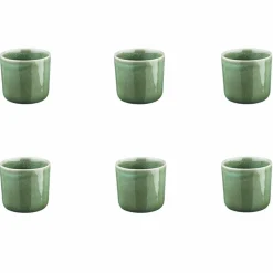 6 Mugs en Grès Magma verts - 20 cl-Bjorn Discount