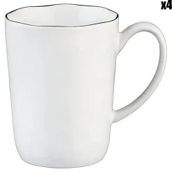 Bjorn Mugs, Tasses^4 Mugs en Grès Pure blanc neige - 40 cL