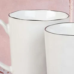 Bjorn Mugs, Tasses^4 Mugs en Grès Pure blanc neige - 40 cL