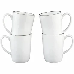 Bjorn Mugs, Tasses^4 Mugs en Grès Pure blanc neige - 40 cL