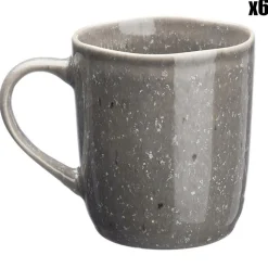 Bjorn Mugs, Tasses^6 Mugs en Grès Stellar gris/anthracite - 40 cl