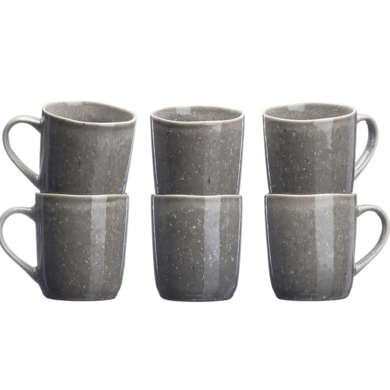 Bjorn Mugs, Tasses^6 Mugs en Grès Stellar gris/anthracite - 40 cl