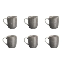 Bjorn Mugs, Tasses^6 Mugs en Grès Stellar gris/anthracite - 40 cl